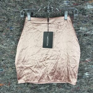 Pretty Little Things Skirt Womens Size 0‎ Dusty Rose Satin High Waist Mini Skirt